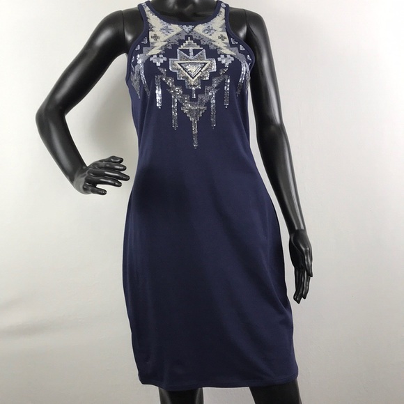 Express Dresses & Skirts - Express | Sequin Detail Navy Tank Top Dress